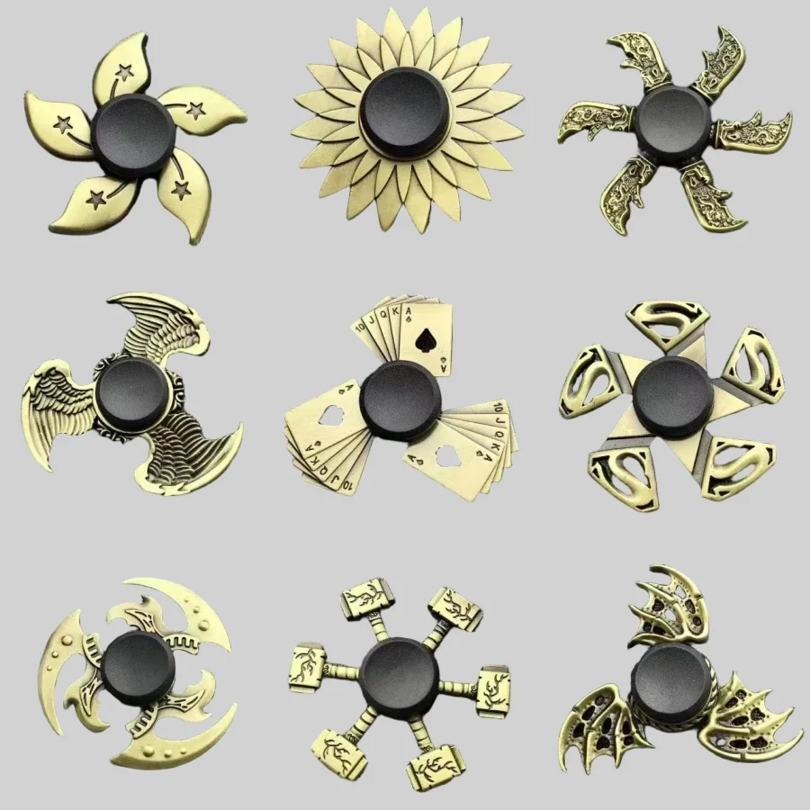 Bronze Color Metal Fidget Spinner - Stress Relief Toys for All Ages_1