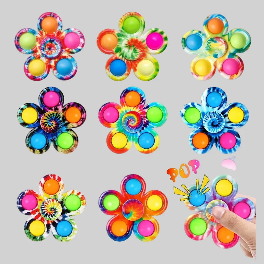 Simple Tie Dye Fidget Spinner for Kids' Stress Relief_2