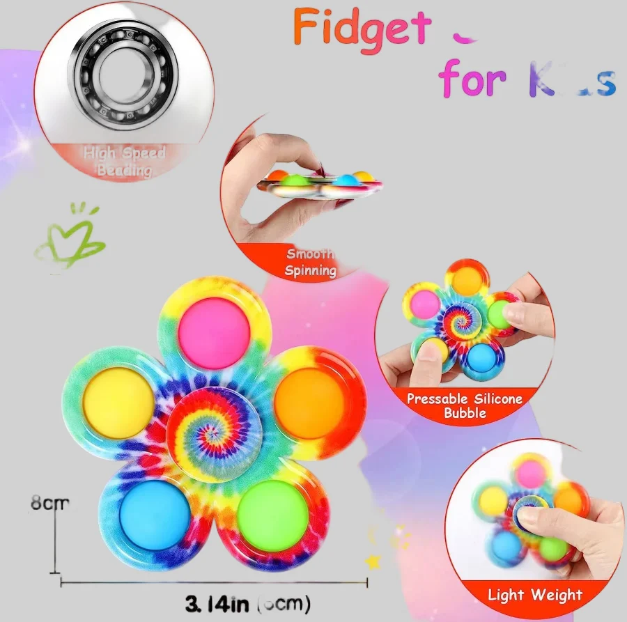 Simple Tie Dye Fidget Spinner for Stress Relief_3