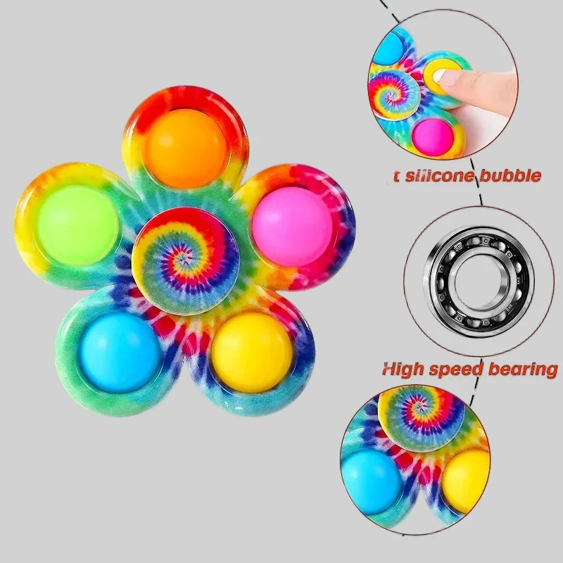 Funny Tie Dye Fidget Spinner for ADHD Relief & Party Favor for Kids_3