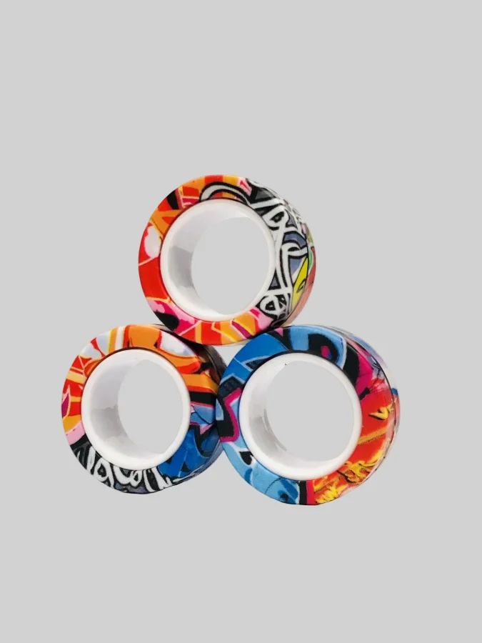 3pcs Colorful Finger Magnetic Rings - Stress Relief Fidget Toy Set for Adults_11