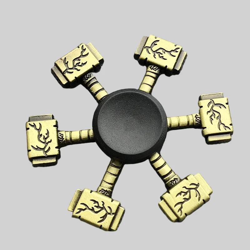 Fidget Finger Spinner - Antique Brass Color Alloy Metal Toy for All Ages_6