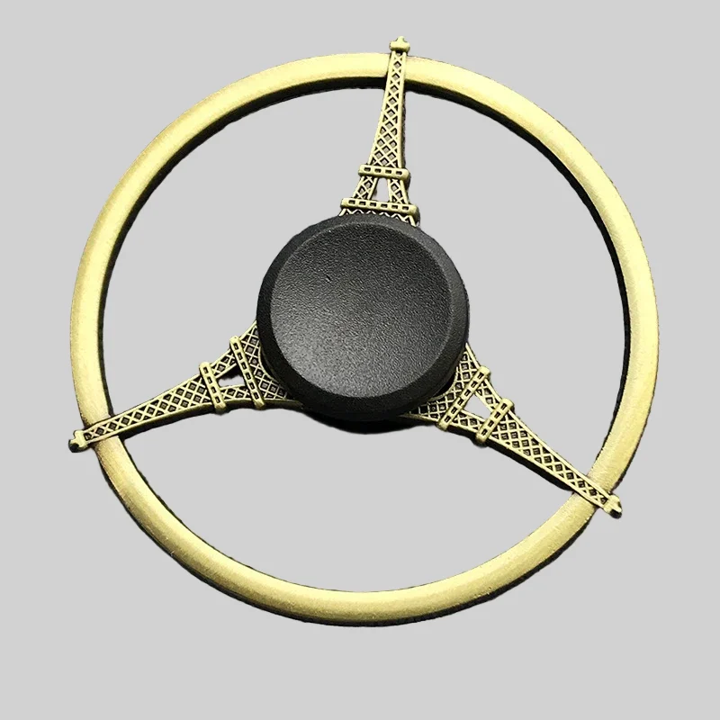 Fidget Finger Spinner - Antique Brass Color Alloy Metal Toy for All Ages_4