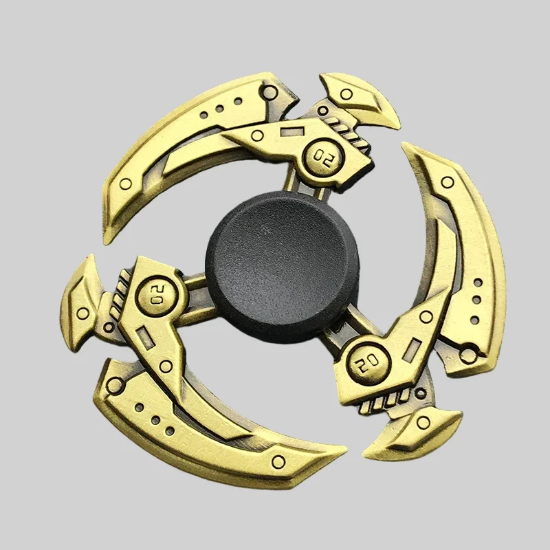 Fidget Finger Spinner - Antique Brass Color Alloy Metal Toy for All Ages_7