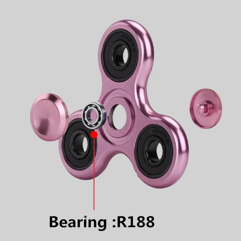 70mm Triangle Aluminum Alloy Metal Spinner - DecompressionToy for Kids and Adults_4