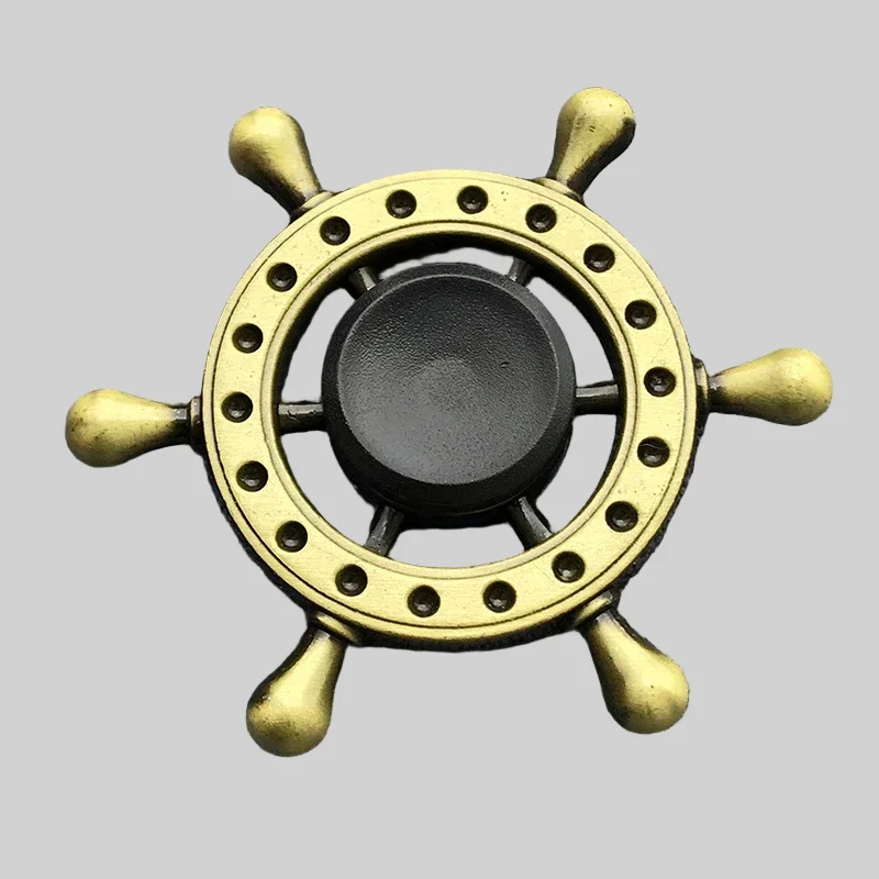 Fidget Finger Spinner - Antique Brass Color Alloy Metal Toy for All Ages_12